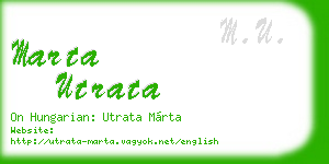 marta utrata business card
