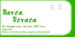 marta utrata business card